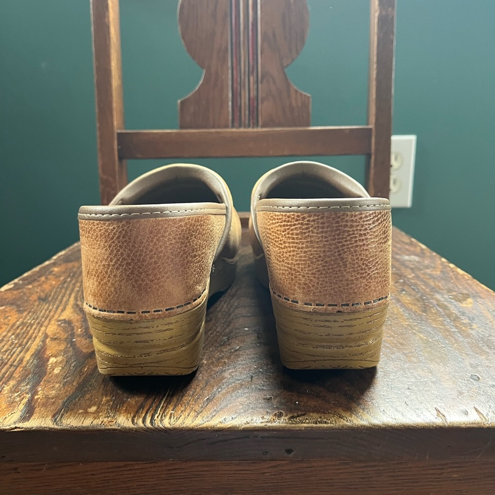 Dansko Tan Leather Clogs - Picture 3 of 6